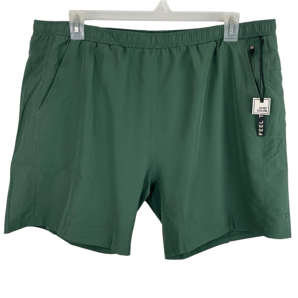 Swet Tailor | Green Lined Athletic Shorts New